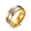 14k Gold Plated & Matte Finished Tungsten Ring For Men's