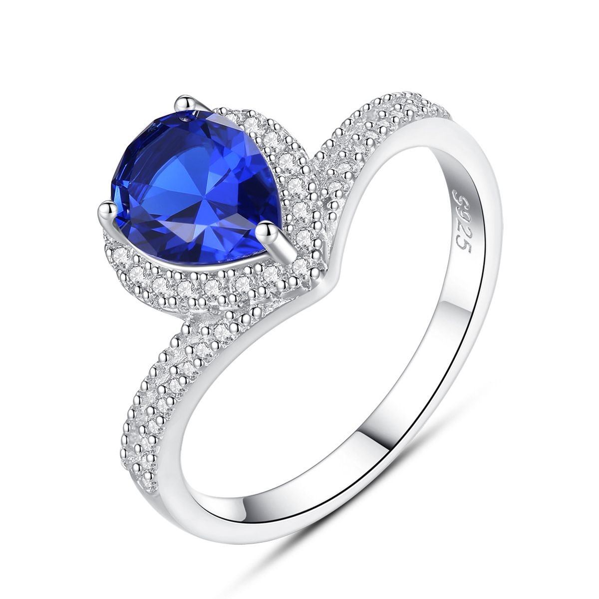 Sapphire Blue Zircon Ring