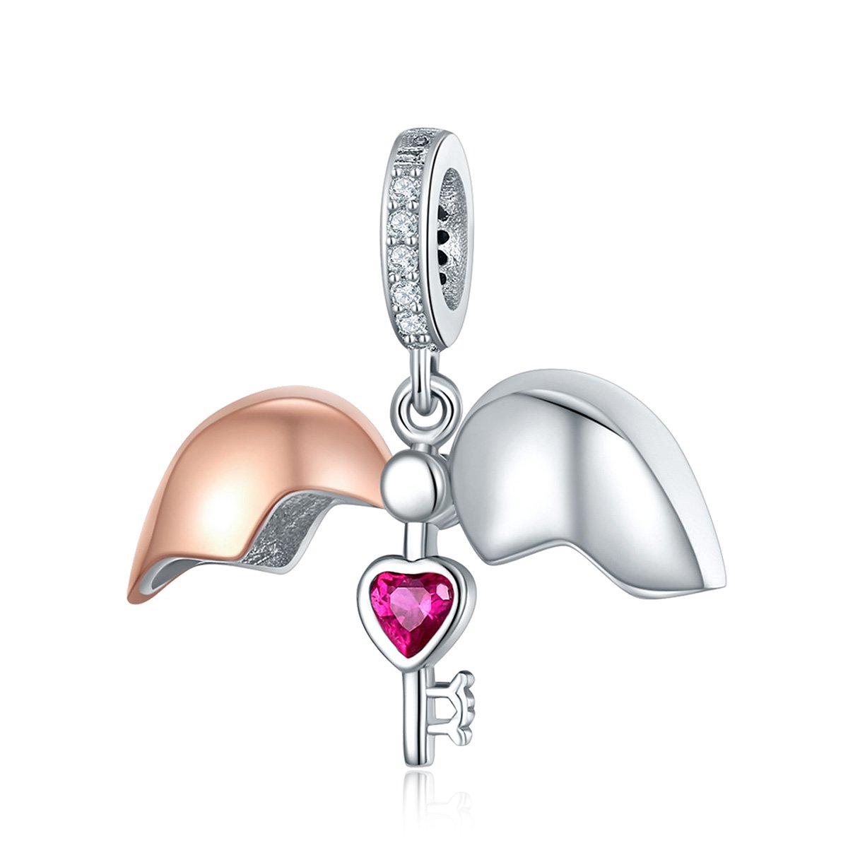 Two-Tone Angel Wings Charm