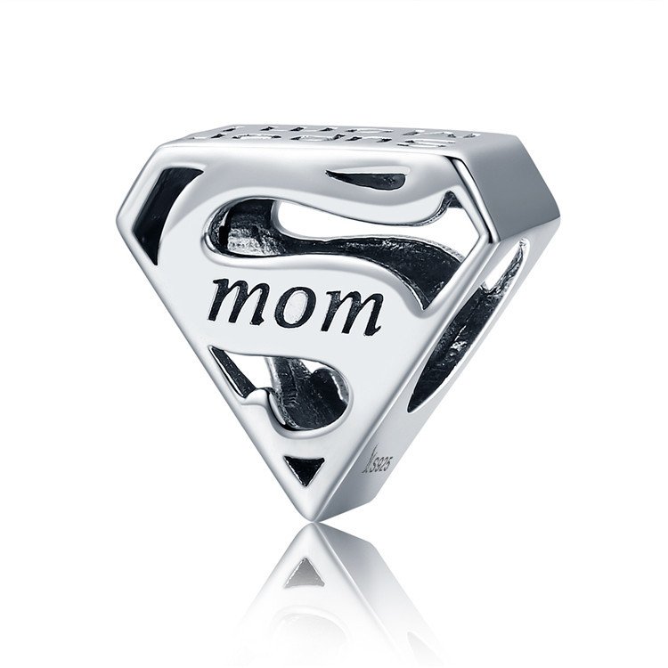 Sterling Silver Super Mom Keepsake Charm
