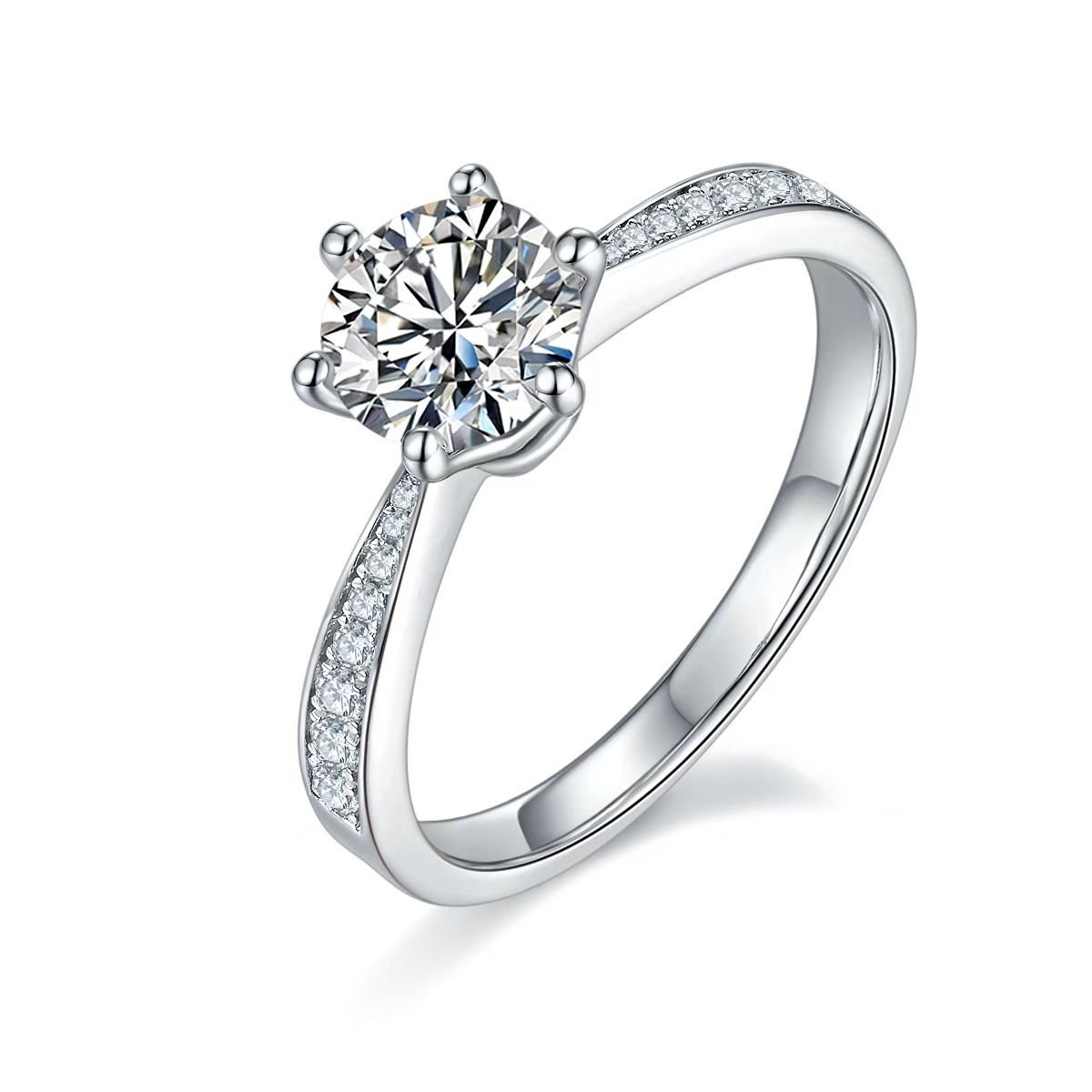Clear Moissanite 1CT DIAMOND Engagement Rings for Women