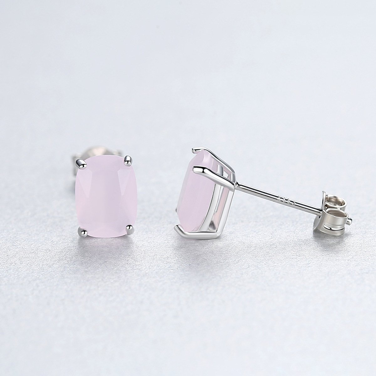 Blush Cushion Stud Earrings