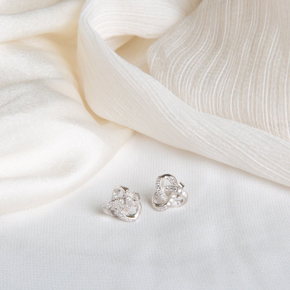 Intertwined Sparkle Stud Earrings