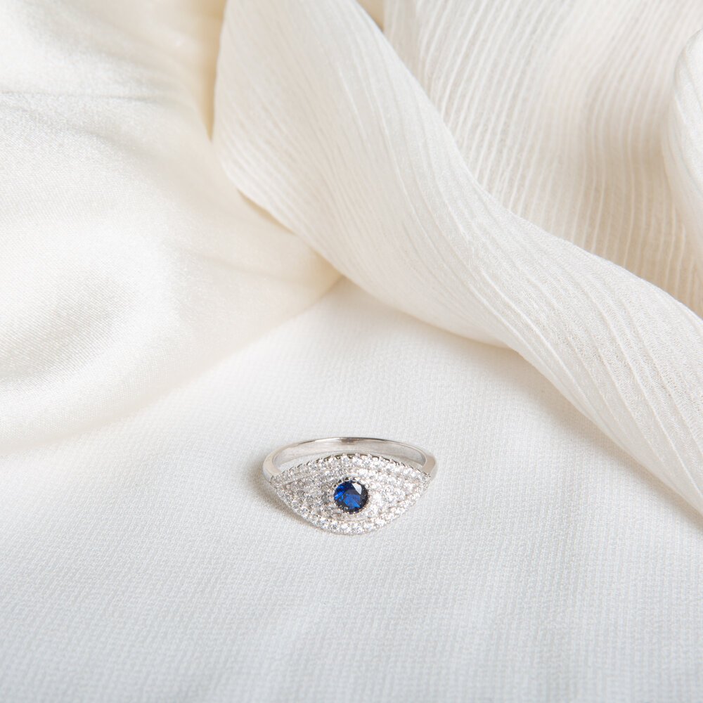 s925 Silver Elegant Fashion Blue Sapphire Ring