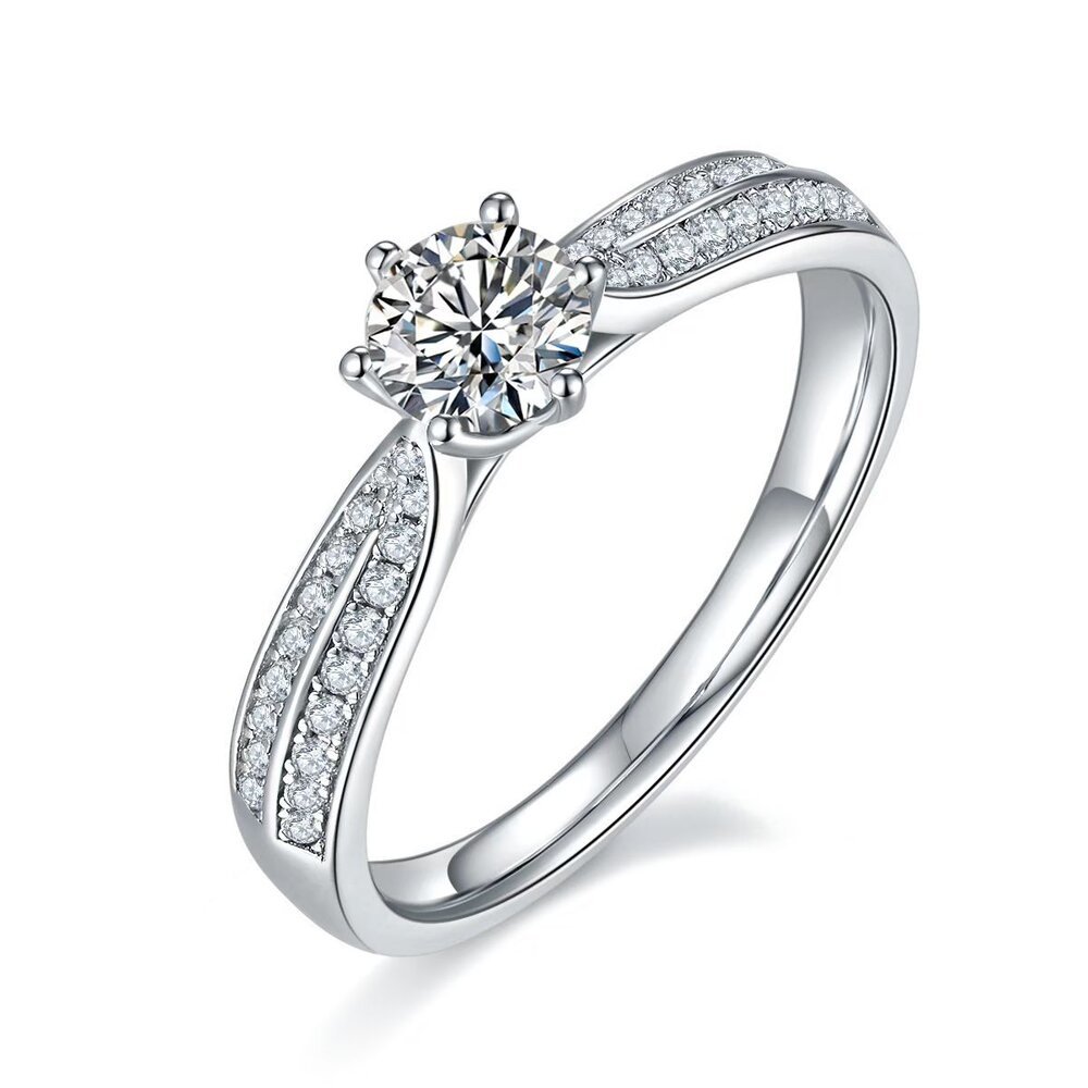 S925 Fancy Clear Colour Moissanite 0.5CT Diamond Ring