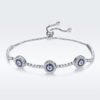 Triple Evil Eye Adjustable Bracelet
