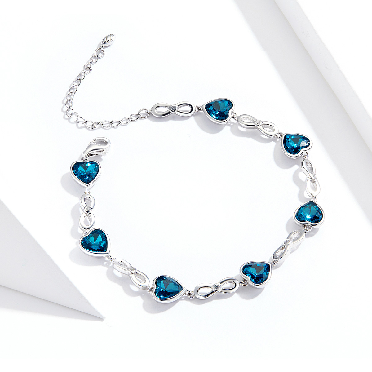 Paua Ocean Heart Bracelet framed in Sterling Silver