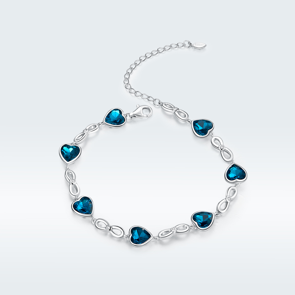 Paua Ocean Heart Bracelet framed in Sterling Silver - Image 4